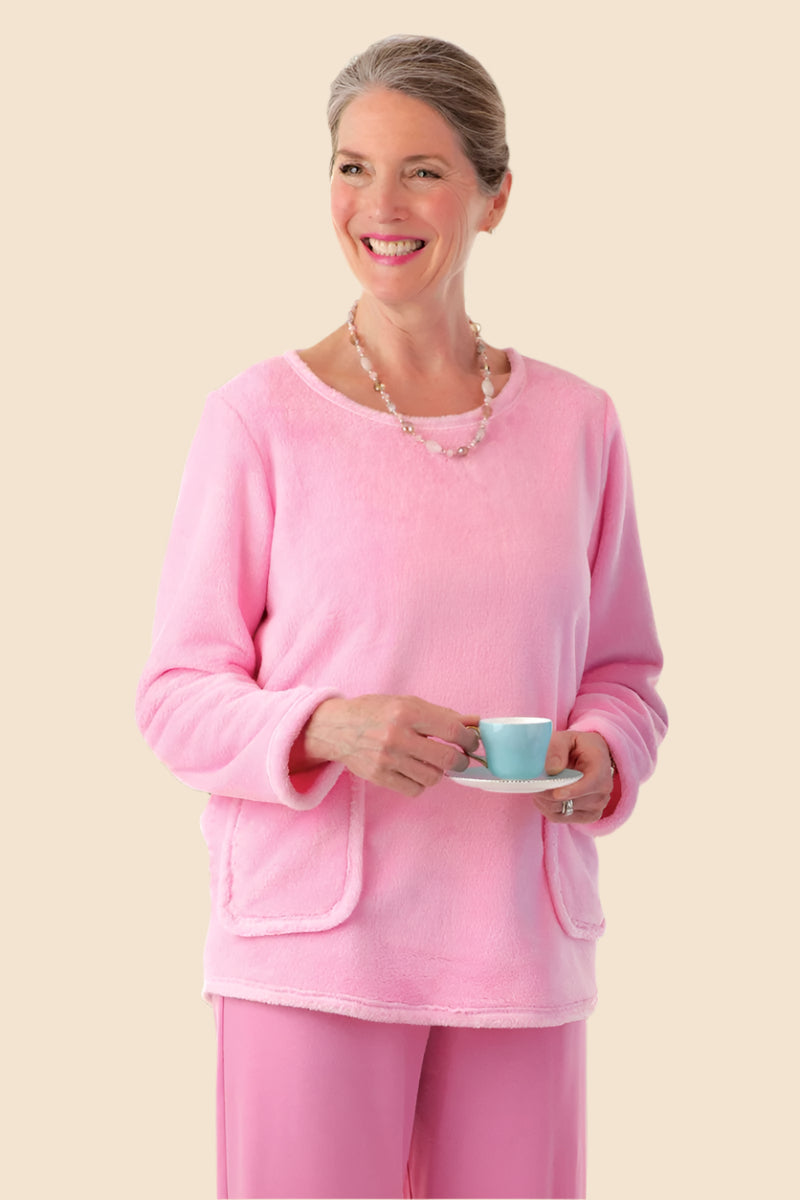 So-Soft Pocketed Top for women by Buck & Buck in Pink, and available in different sizes. This tops item is part of our sweaters collection.