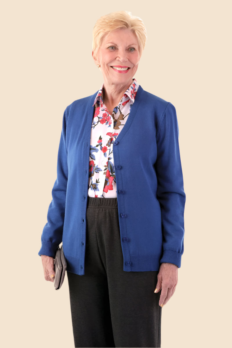 Acrylic V-Neck Cardigan for women by Buck & Buck in Black, and available in different sizes. This tops item is part of our cardigans collection.