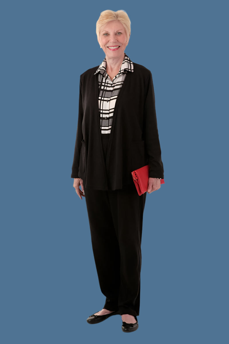 Fly-Away Cardigan for women by Buck & Buck in Black, and available in different sizes. This tops item is part of our cardigans collection.