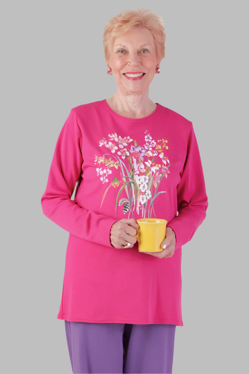 Long Sleeve Printed Wrap Back T-Shirt for women by Buck & Buck, and available in different sizes. This tops item is part of our t-shirts collection.