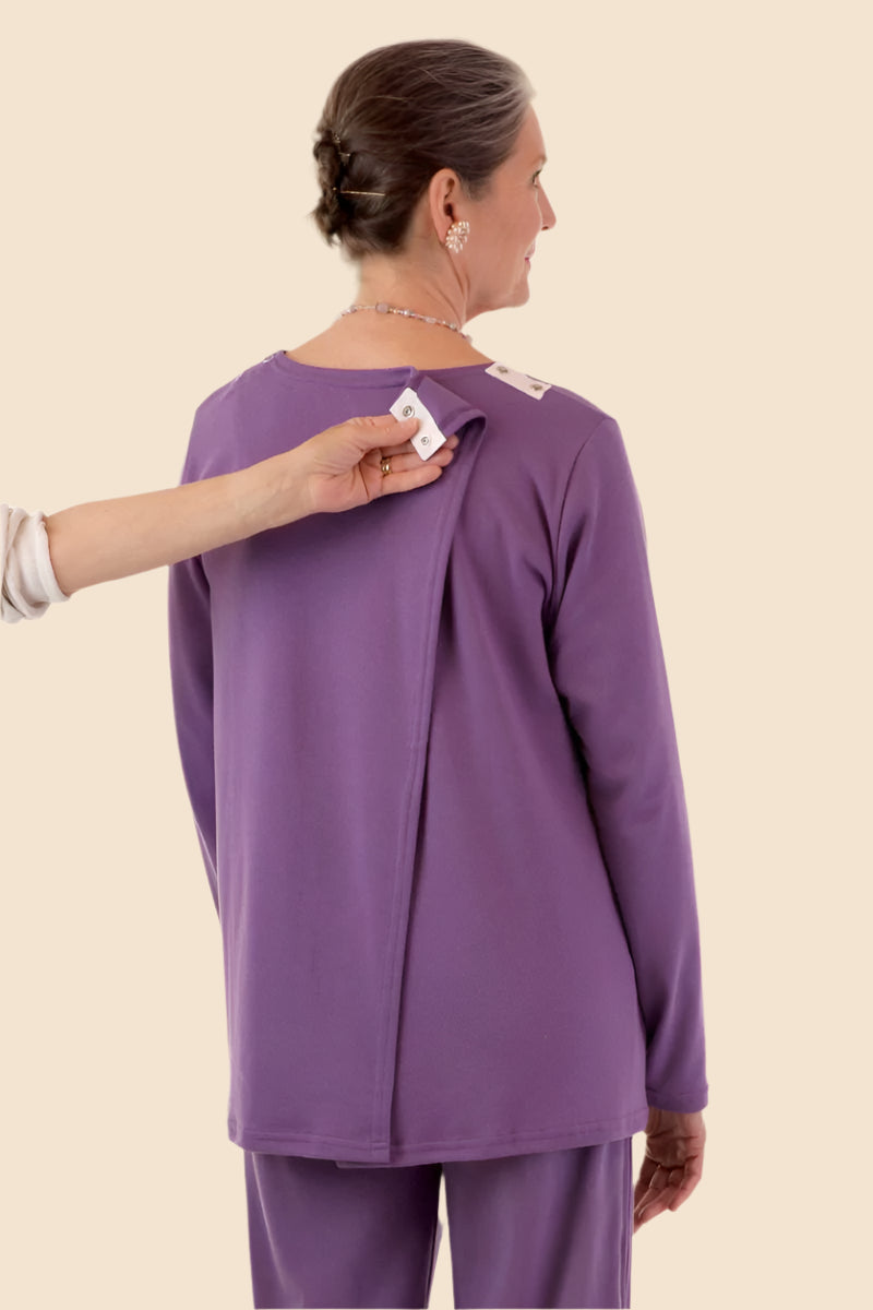 Long Sleeve Printed Wrap Back T-Shirt for women by Buck & Buck in Pink, and available in different sizes. This tops item is part of our t-shirts collection.