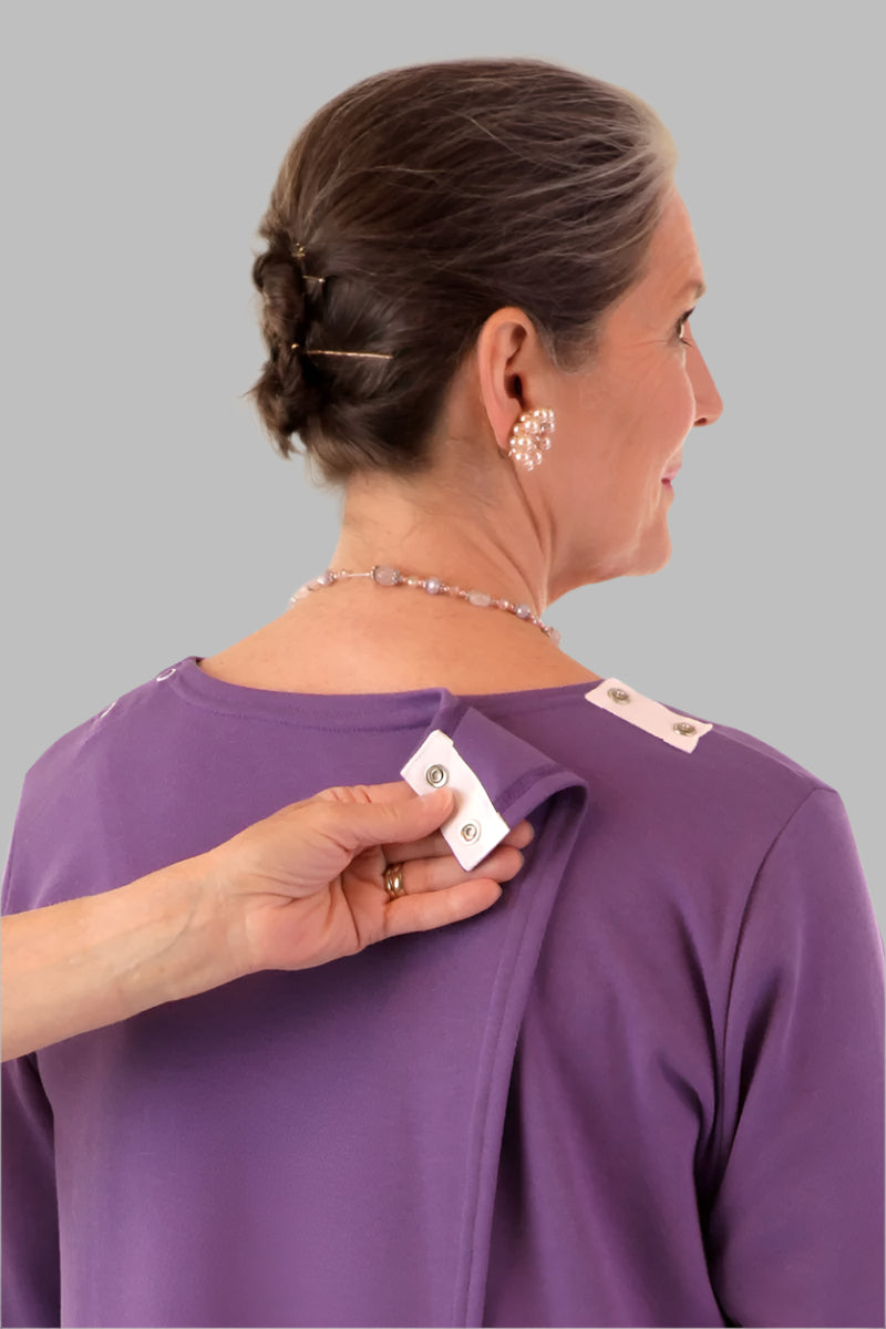 Printed Wrap Back T-Shirt for women by Buck & Buck in Purple, and available in different sizes. This tops item is part of our t-shirts collection.