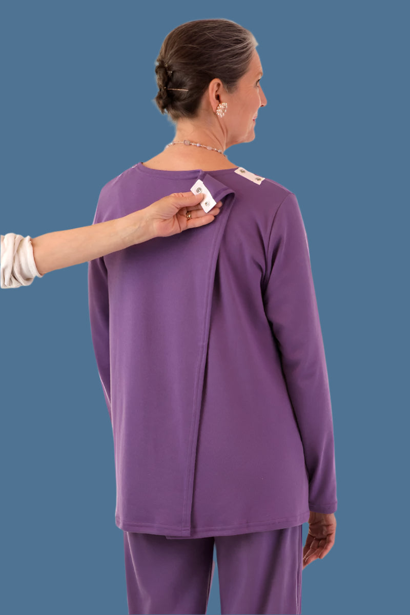 Printed Wrap Back T-Shirt for women by Buck & Buck in Purple, and available in different sizes. This tops item is part of our t-shirts collection.