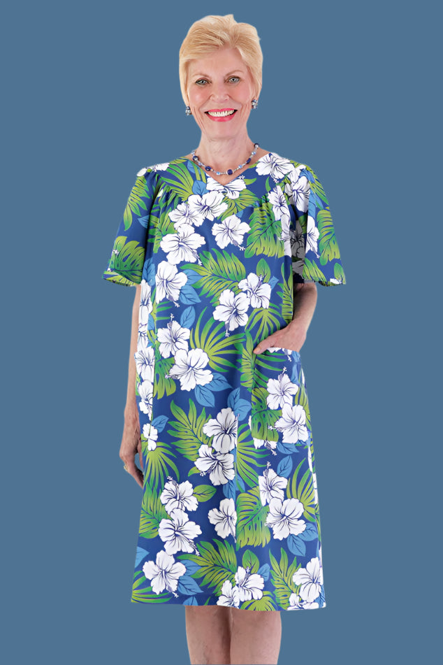 Hawaiian Print Muu Muu for women by Buck & Buck in Turquoise, and available in different sizes. This dresses & skirts item is part of our dresses collection.