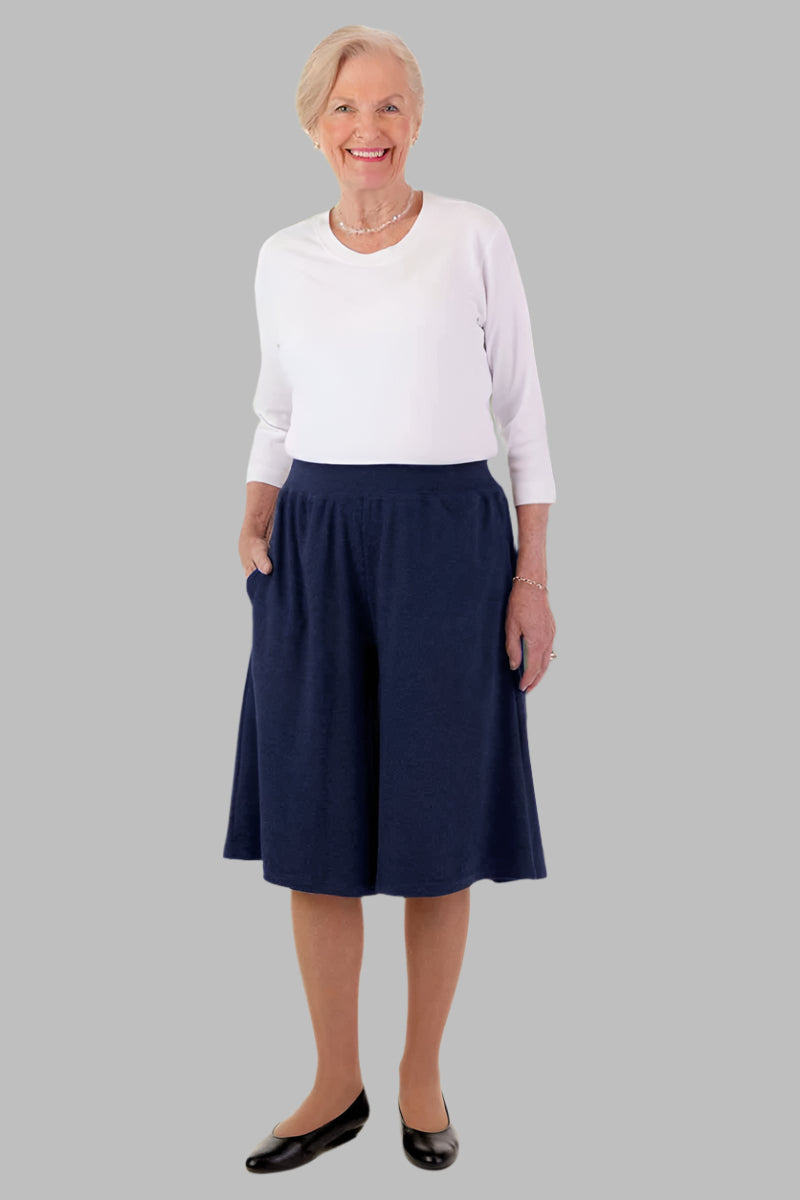 Soft Waist Culottes for women by Buck & Buck in Navy, and available in different sizes. This bottoms item is part of our pants collection.