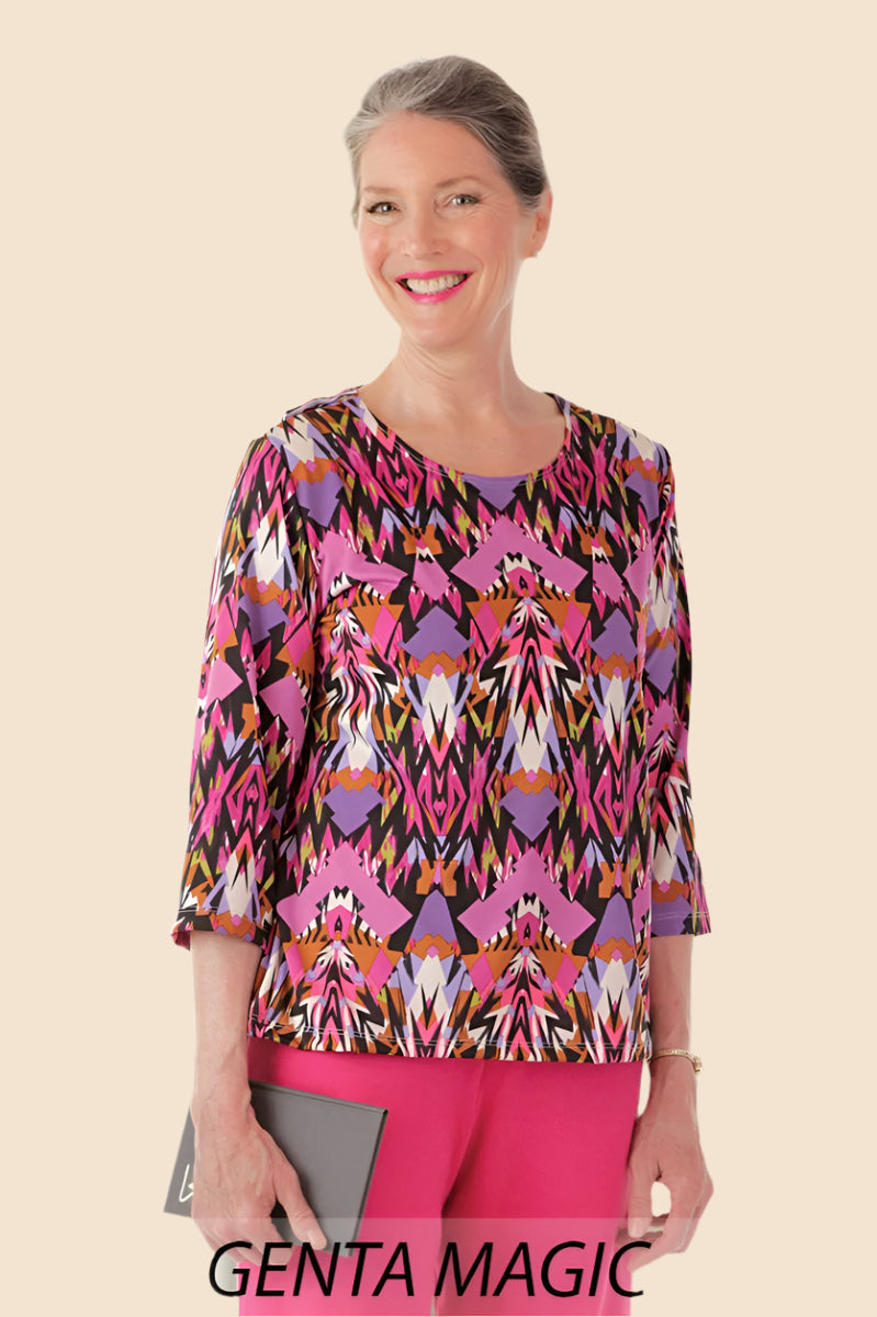 Poly Wrap Back Round Neck Blouse for women by Buck & Buck, and available in different sizes. This tops item is part of our blouses collection.