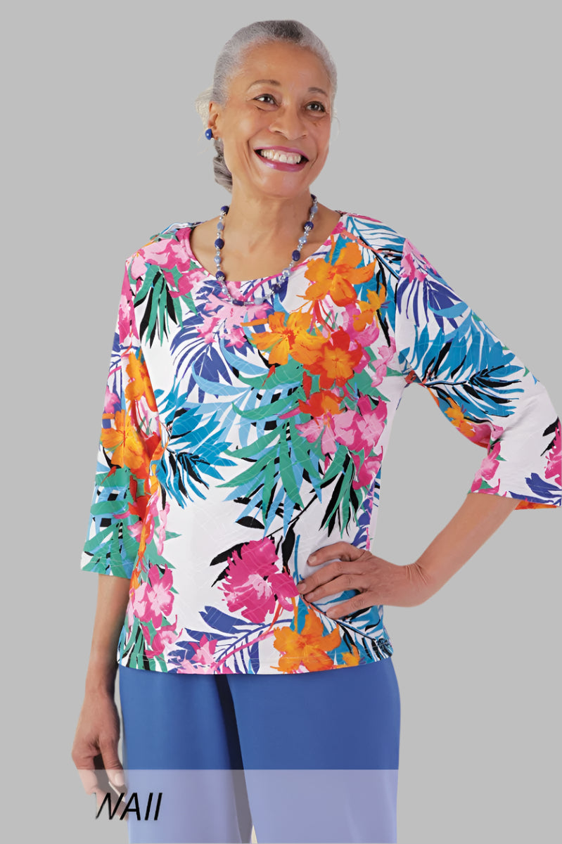 Poly Wrap Back Round Neck Blouse for women by Buck & Buck, and available in different sizes. This tops item is part of our blouses collection.