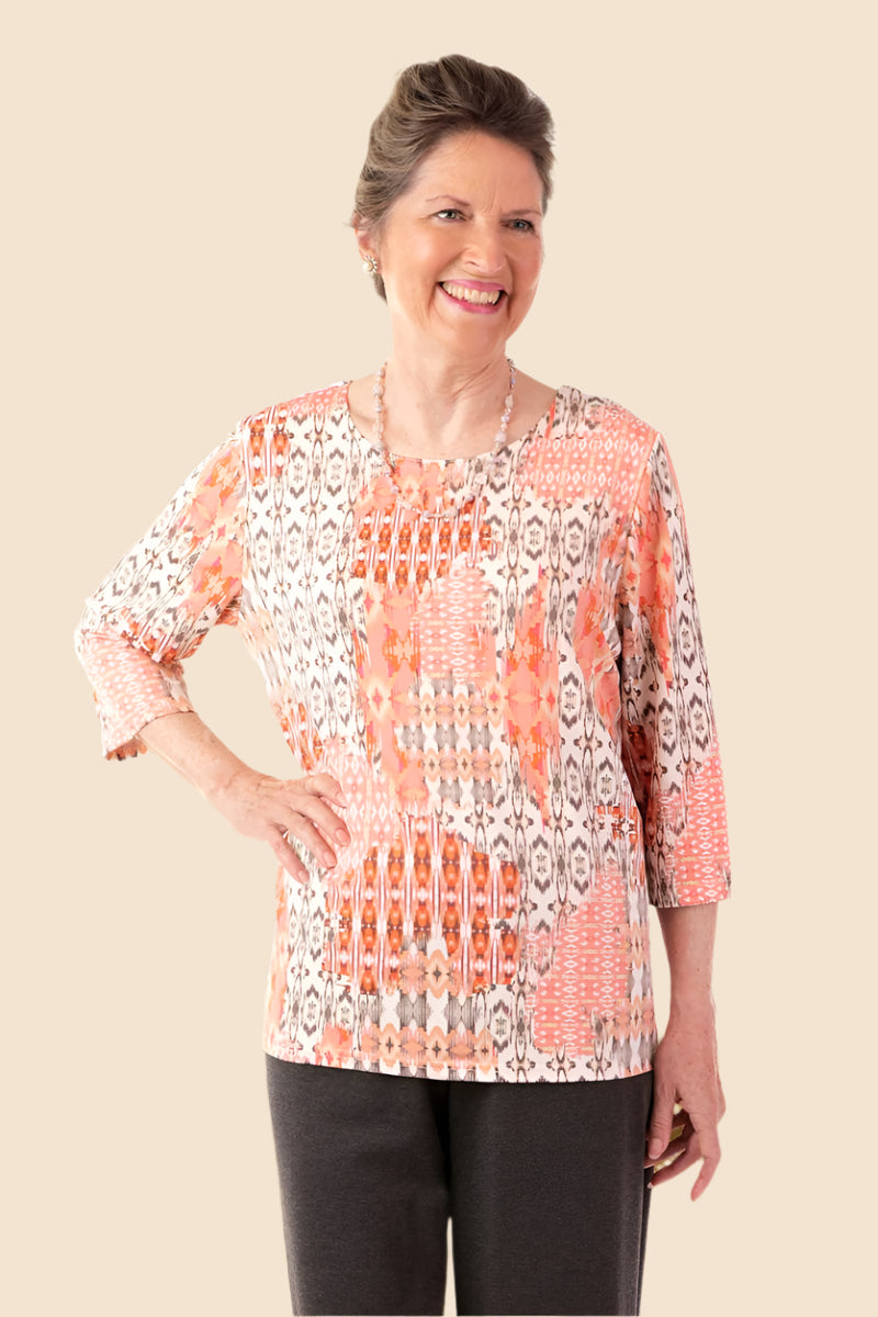 Poly Wrap Back Round Neck Blouse for women by Buck & Buck, and available in different sizes. This tops item is part of our blouses collection.