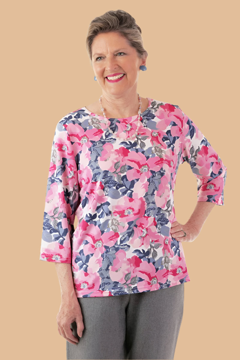 Poly Wrap Back Round Neck Blouse for women by Buck & Buck, and available in different sizes. This tops item is part of our blouses collection.