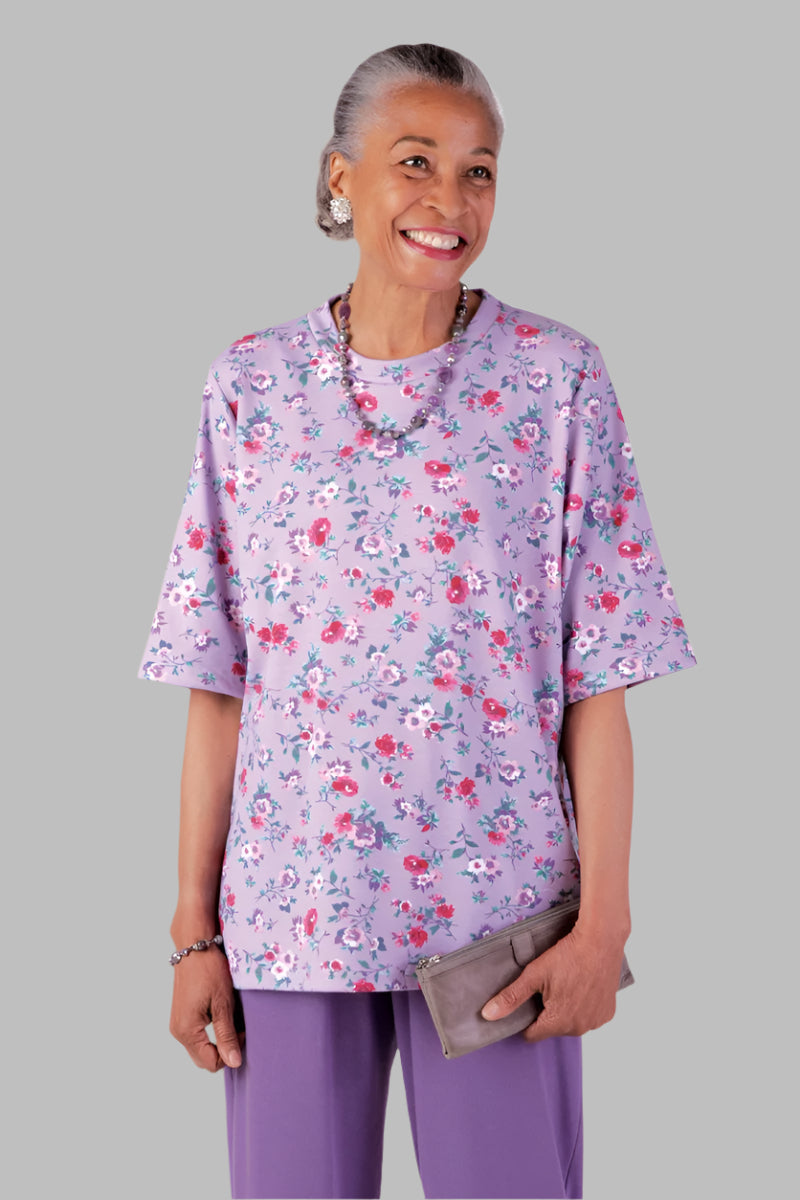 Short Sleeve Wrap Back Printed Knit Top for women by Buck & Buck, and available in different sizes. This tops item is part of our blouses collection.