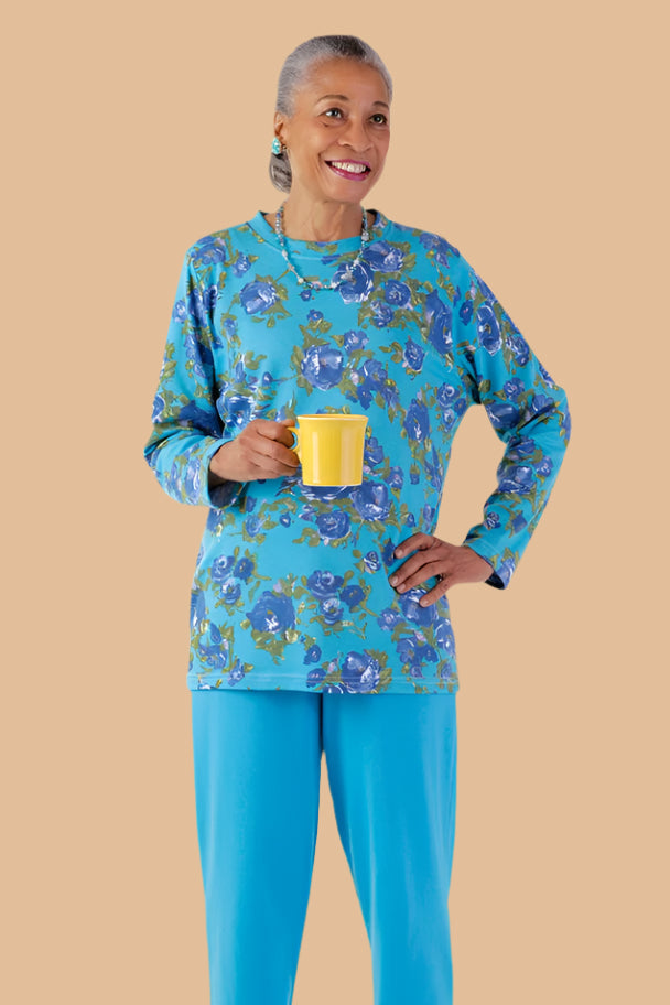 Long Sleeve Wrap Back Printed Knit Top for women by Buck & Buck, and available in different sizes. This tops item is part of our tunics collection.