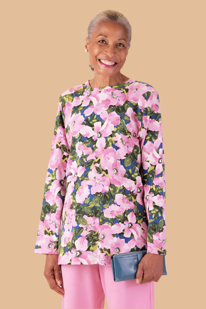 Long Sleeve Wrap Back Printed Knit Top for women by Buck & Buck, and available in different sizes. This tops item is part of our tunics collection.