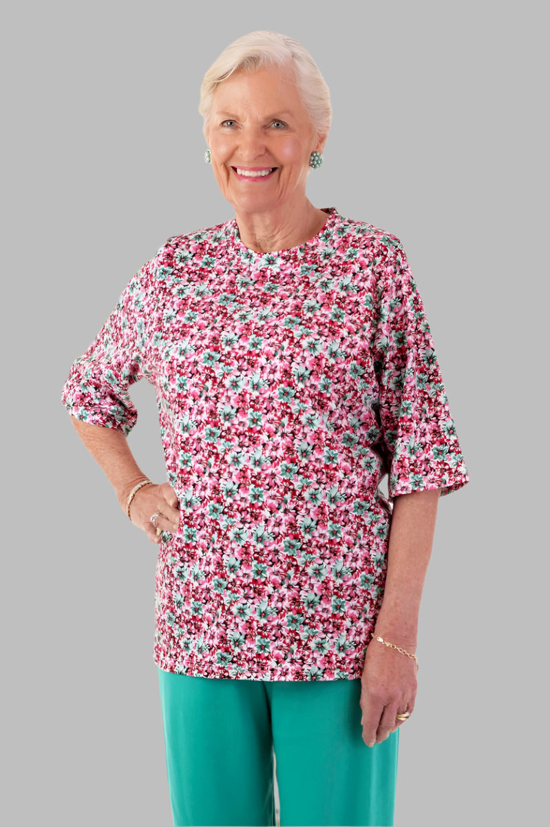 Short Sleeve Printed Knit Top for women by Buck & Buck, and available in different sizes. This tops item is part of our tunics collection.