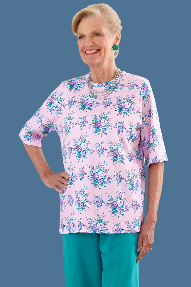 Short Sleeve Printed Knit Top for women by Buck & Buck, and available in different sizes. This tops item is part of our tunics collection.
