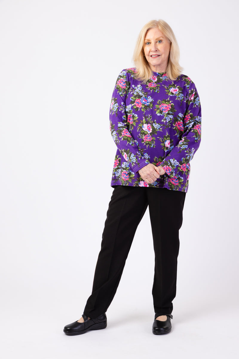Long Sleeve Printed Knit Top for women by Buck & Buck in purple and available in different sizes. This tops item is part of our tunics collection.