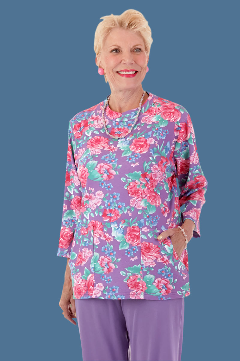 Printed Knit Top With Pockets for women by Buck & Buck, and available in different sizes. This tops item is part of our tunics collection.
