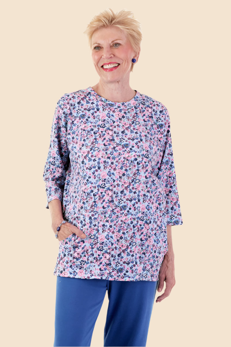 Printed Knit Top With Pockets for women by Buck & Buck, and available in different sizes. This tops item is part of our tunics collection.