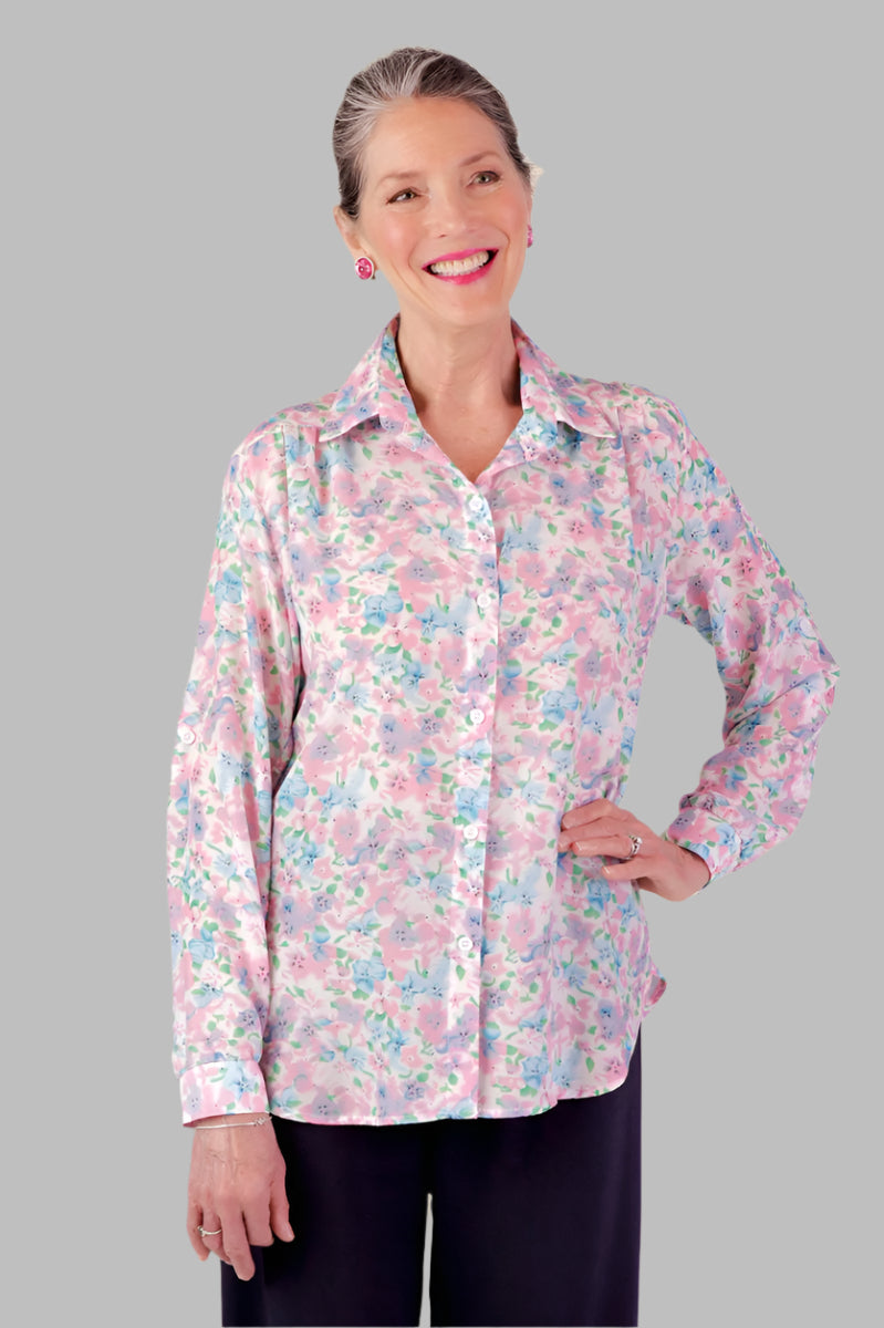 Polyester Roll Sleeve Blouse for women by Buck & Buck in Pink, and available in different sizes. This tops item is part of our blouses collection.