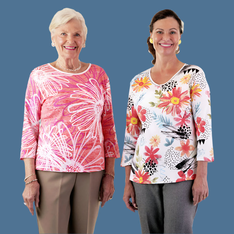 Block Print Knit Top for women by Buck & Buck in White, and available in different sizes. This tops item is part of our t-shirts collection.