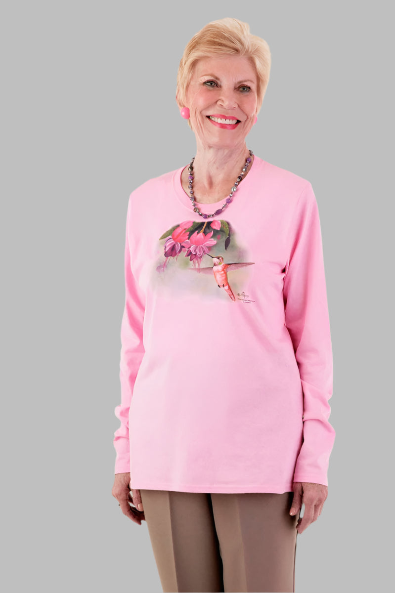 Women's Long Sleeve Printed T-Shirt by Buck & Buck, and available in different sizes. This tops item is part of our t-shirts collection.