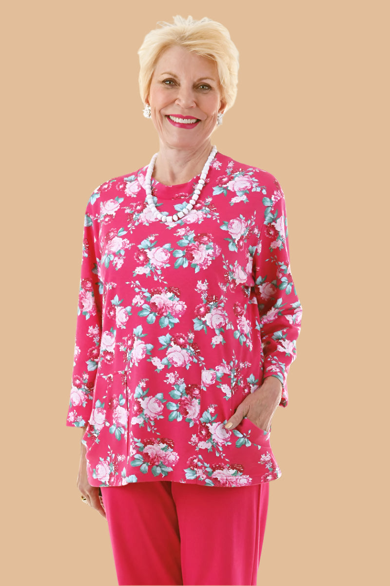 Printed Moon Pocket Wrap Back Top for women by Buck & Buck in Red, and available in different sizes. This tops item is part of our blouses collection.
