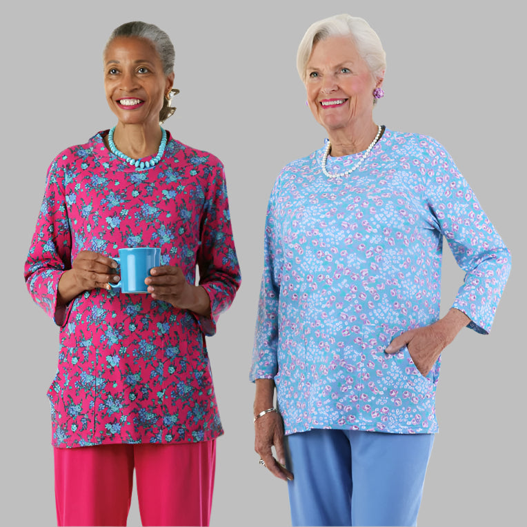 Printed Moon Pocket Wrap Back Top for women by Buck & Buck, and available in different sizes. This tops item is part of our blouses collection.