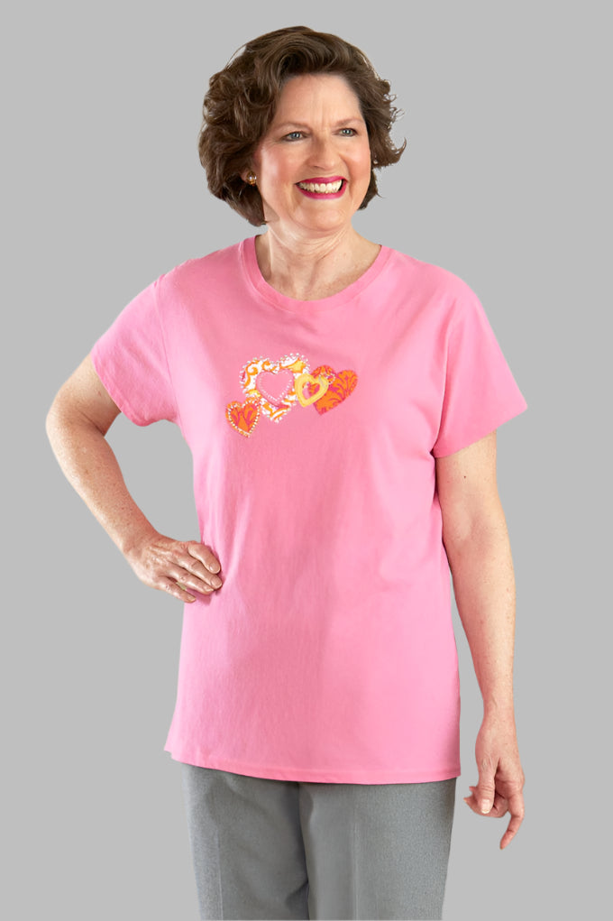 Women's Printed T-Shirt by Buck & Buck in Pink, and available in different sizes. This tops item is part of our t-shirts collection.