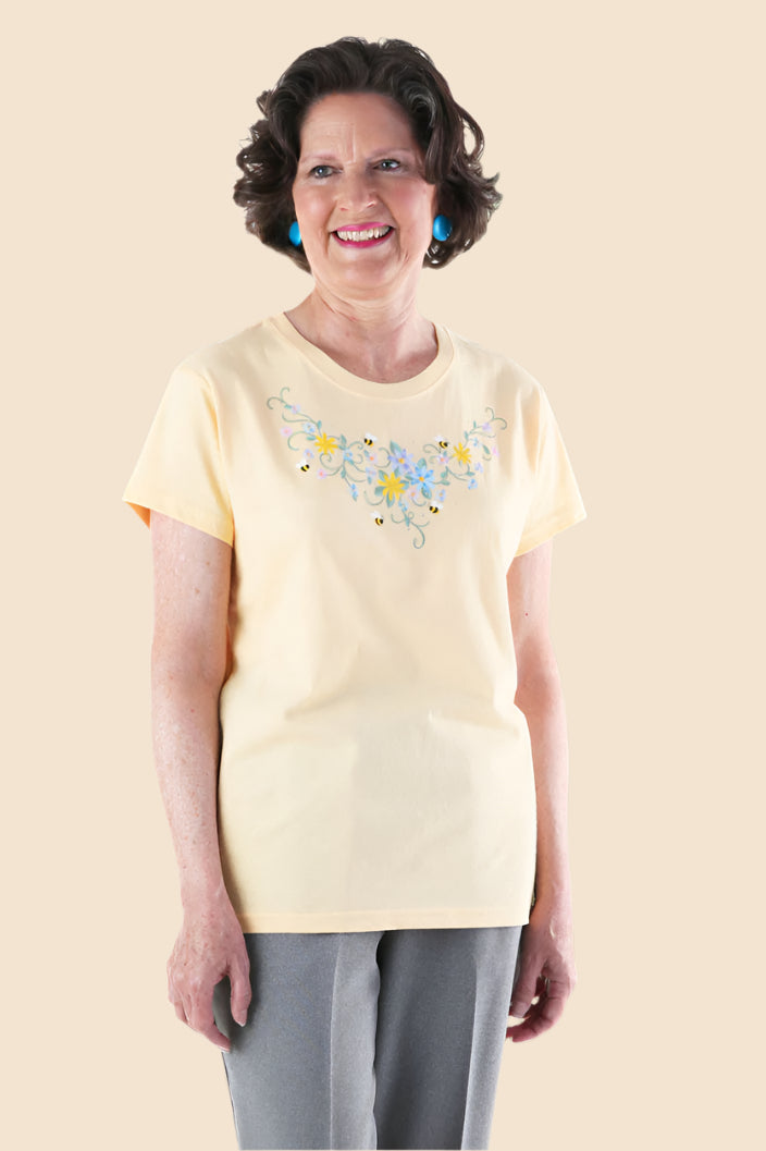 Women's Printed T-Shirt by Buck & Buck, and available in different sizes. This tops item is part of our t-shirts collection.