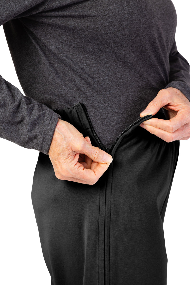 Women's Side Zip Knit Pants by Buck & Buck in Black, and available in different sizes. This bottoms item is part of our trousers collection.