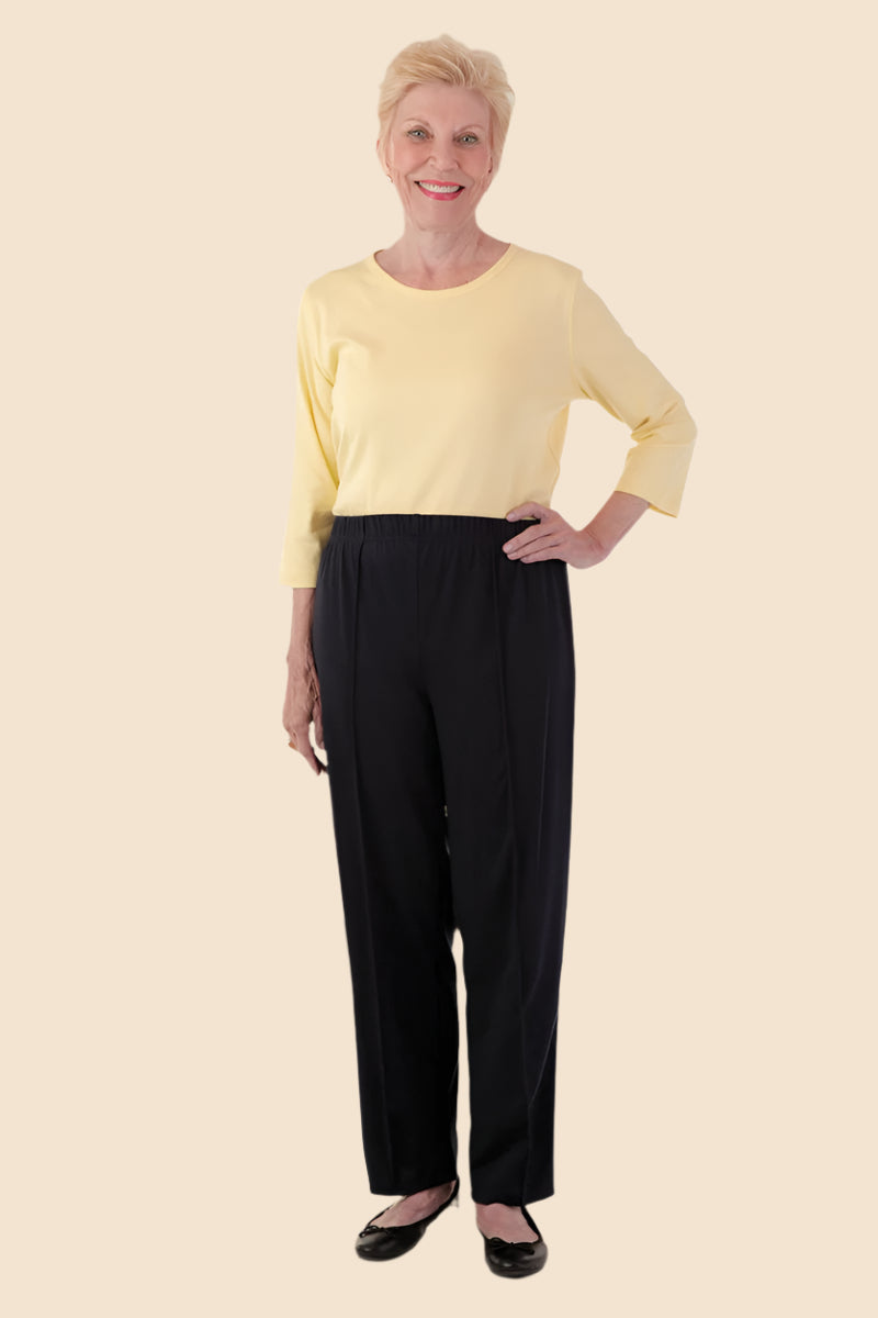 Poly Knit Pants for women by Buck & Buck in Black, and available in different sizes. This bottoms item is part of our trousers collection.