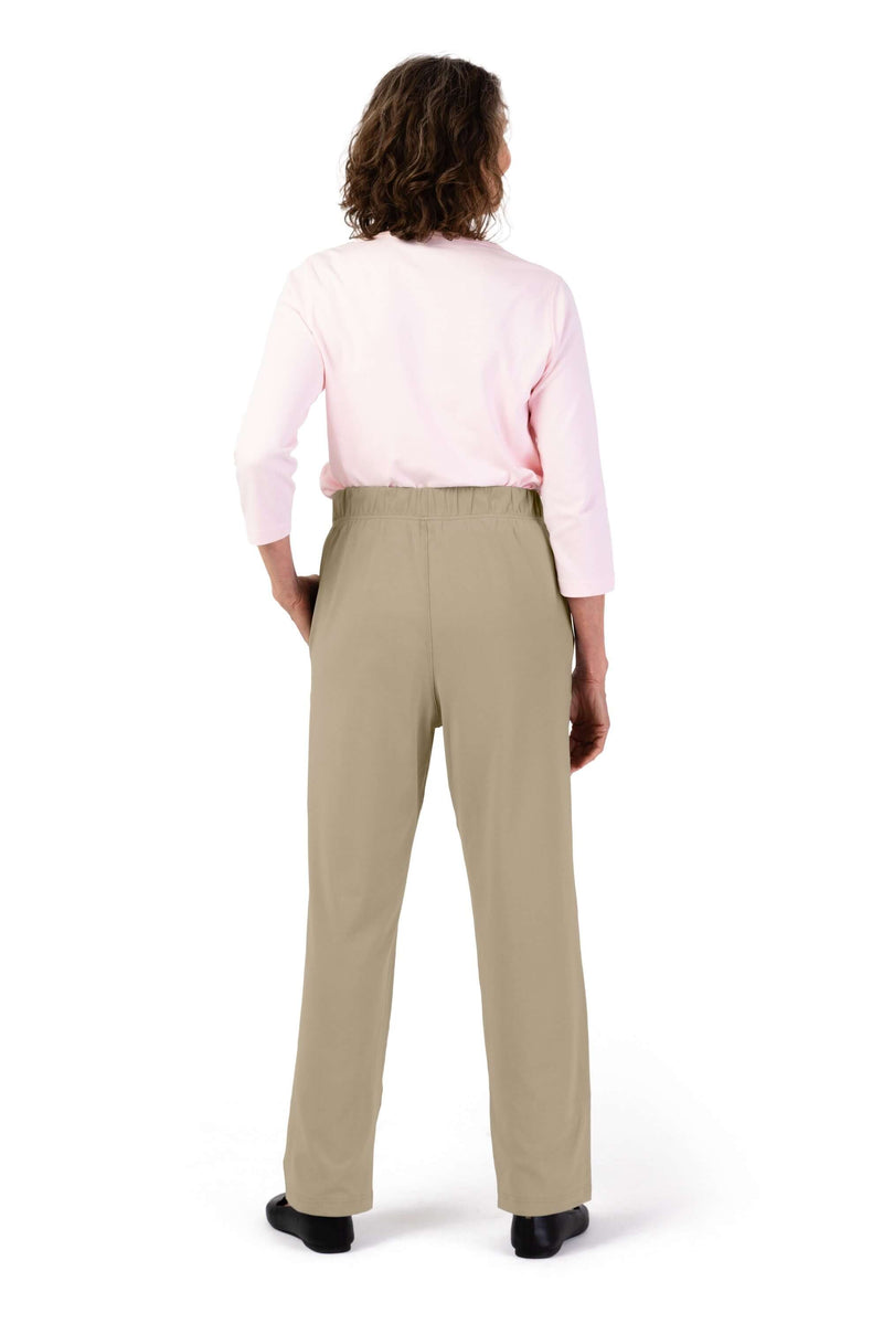 Women's Knit Pants by Buck & Buck in Khaki, and available in different sizes. This bottoms item is part of our trousers collection.