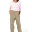 Women's Knit Pants by Buck & Buck in Khaki, and available in different sizes. This bottoms item is part of our trousers collection.