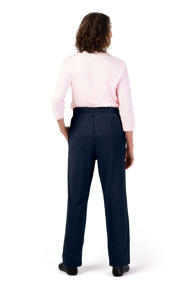 Women's Knit Pants by Buck & Buck in Navy, and available in different sizes. This bottoms item is part of our trousers collection.