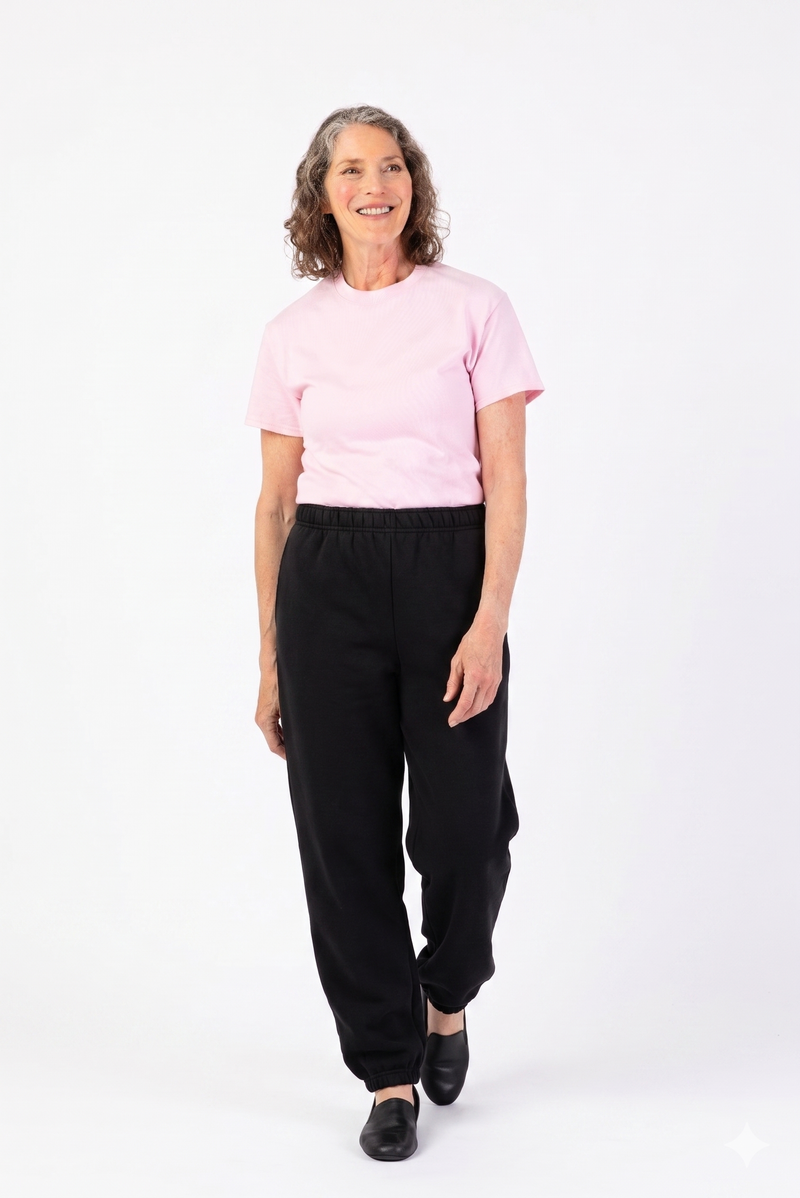 Women's Basic Sweatpants by Jerzees in black, and available in different sizes. This bottoms item is part of our sweatpants collection.