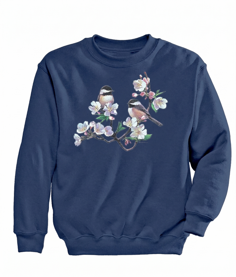 Women's Printed Sweat Top by Buck & Buck in navy, and available in different sizes. This tops item is part of our sweatshirts collection.