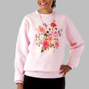 Women's Printed Sweat Top by Buck & Buck in Pink, and available in different sizes. This tops item is part of our sweatshirts collection.