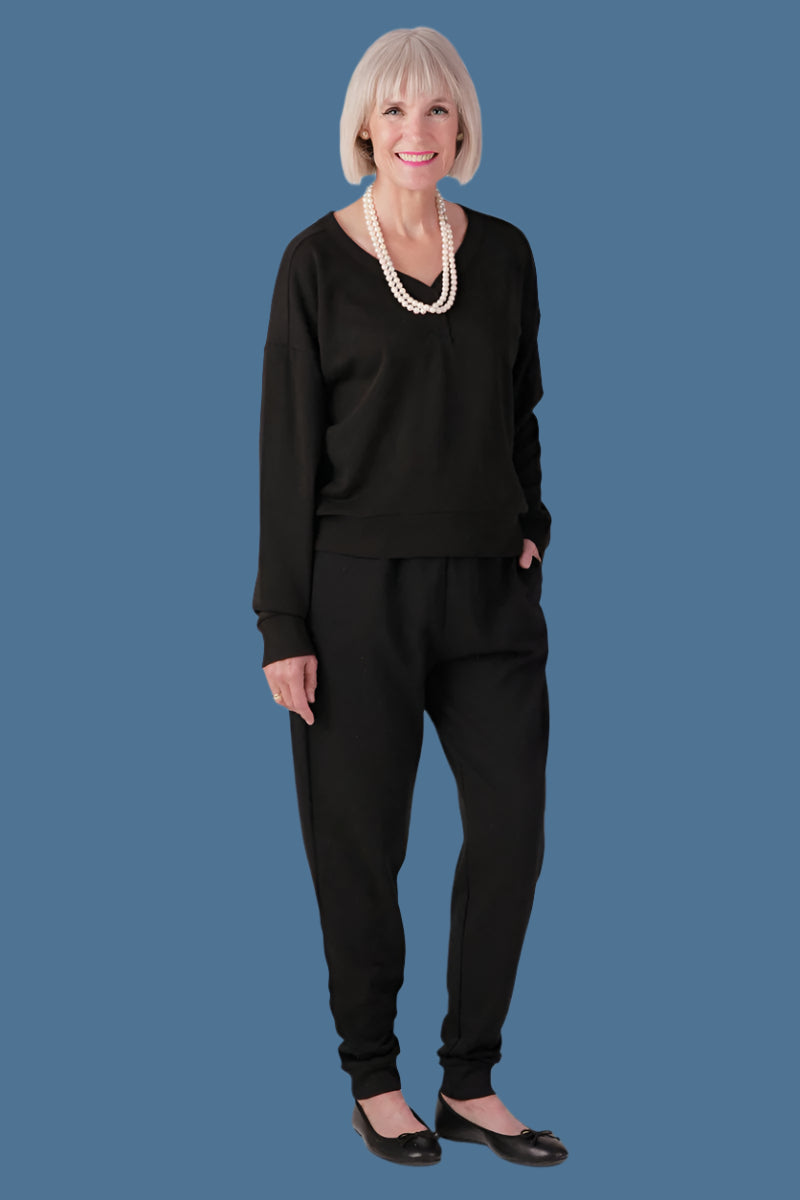 Women's Light Weight Joggers by Buck & Buck in Black, and available in different sizes. This bottoms item is part of our joggers collection.