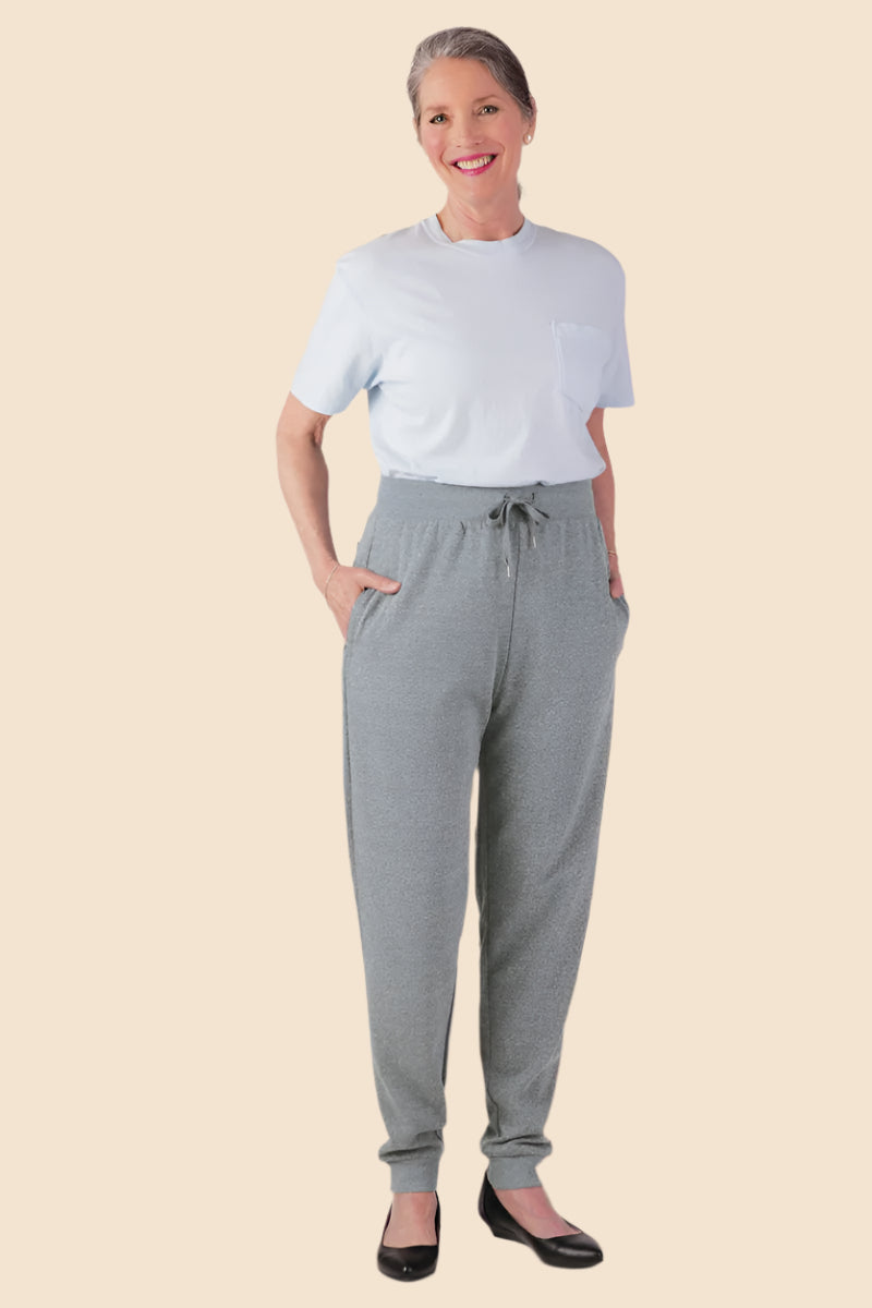 Women's Light Weight Joggers by Buck & Buck in Gray Heather, and available in different sizes. This bottoms item is part of our joggers collection.