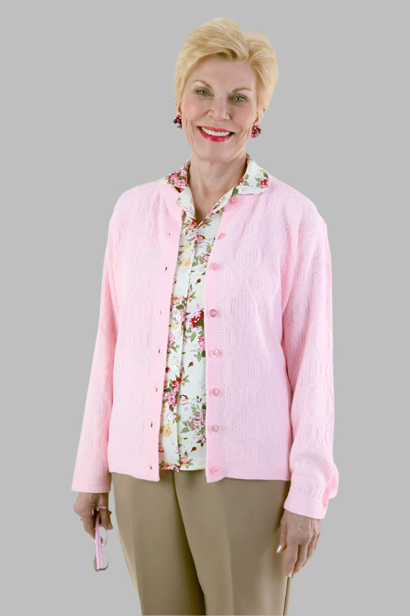 Cardigan Sweater Without Pockets for women by Buck & Buck in Pink, and available in different sizes. This tops item is part of our cardigans collection.
