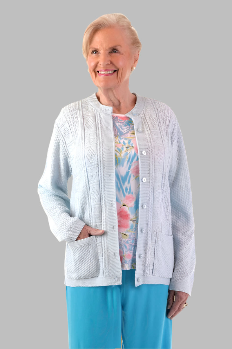 Cardigan Sweater With Pockets for women by Buck & Buck in Blue, and available in different sizes. This tops item is part of our cardigans collection.