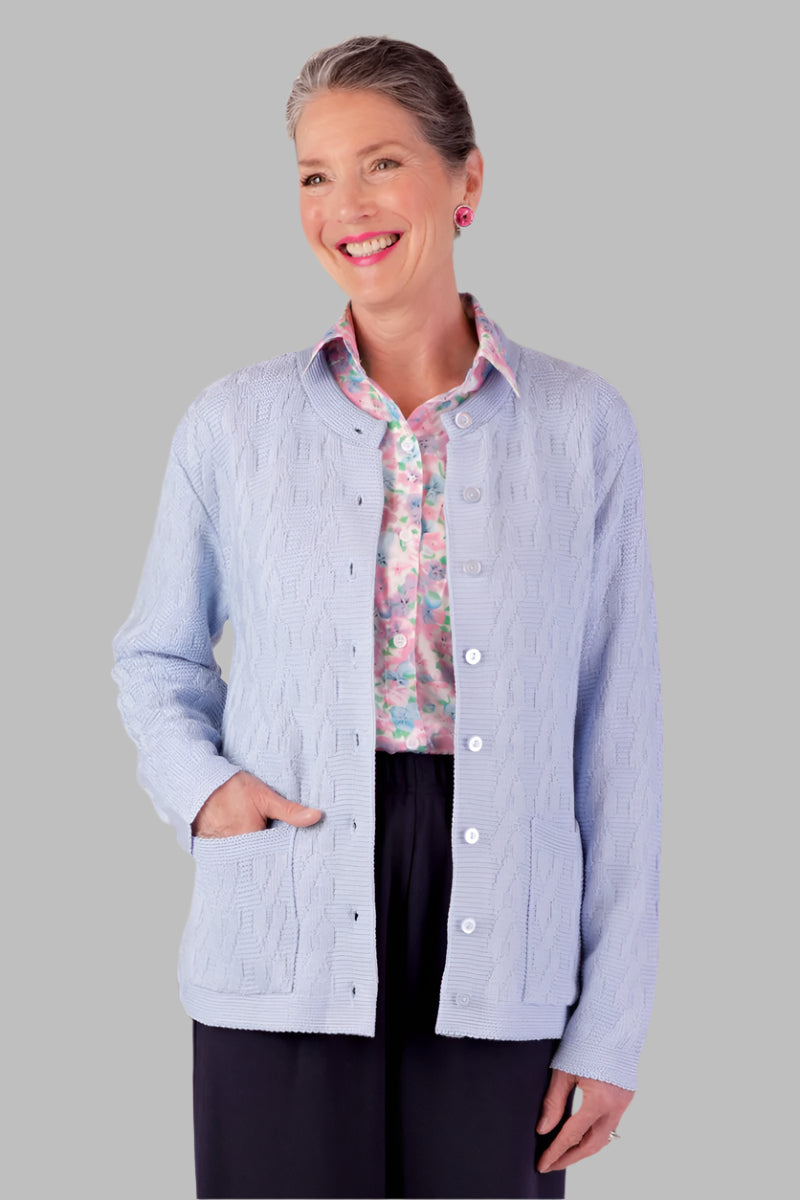 Cardigan Sweater With Pockets for women by Buck & Buck in White, and available in different sizes. This tops item is part of our cardigans collection.
