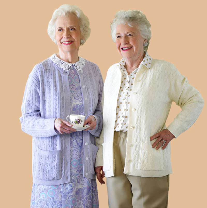 Cardigan Sweater With Pockets for women by Buck & Buck in Lilac, and available in different sizes. This tops item is part of our cardigans collection.