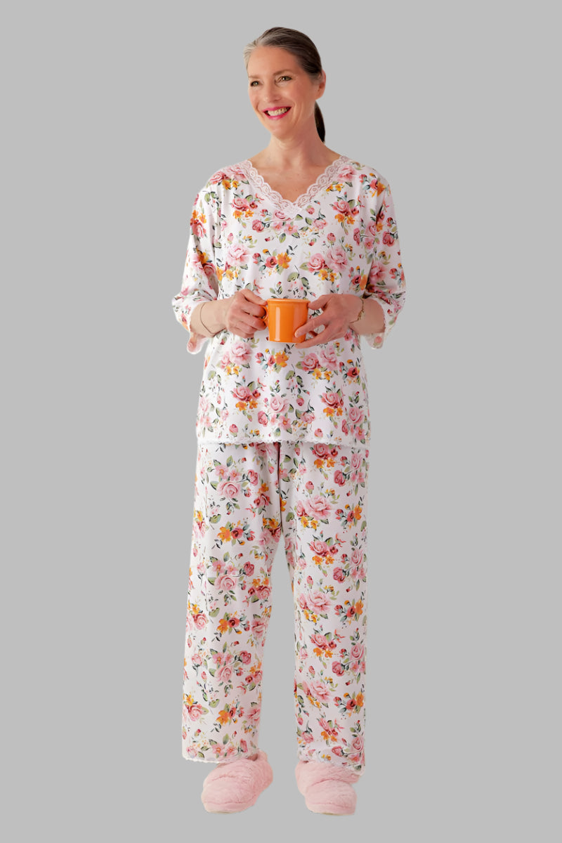 Knit Pajamas for women by Buck & Buck in cream, and available in different sizes. This sleepwear item is part of our pajamas collection.