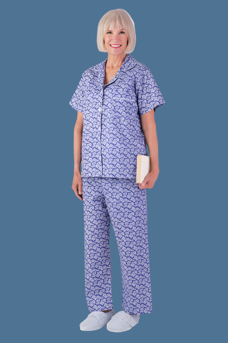 Women's Cotton/Poly Pajamas by Buck & Buck in Blue, and available in different sizes. This sleepwear item is part of our pajamas collection.