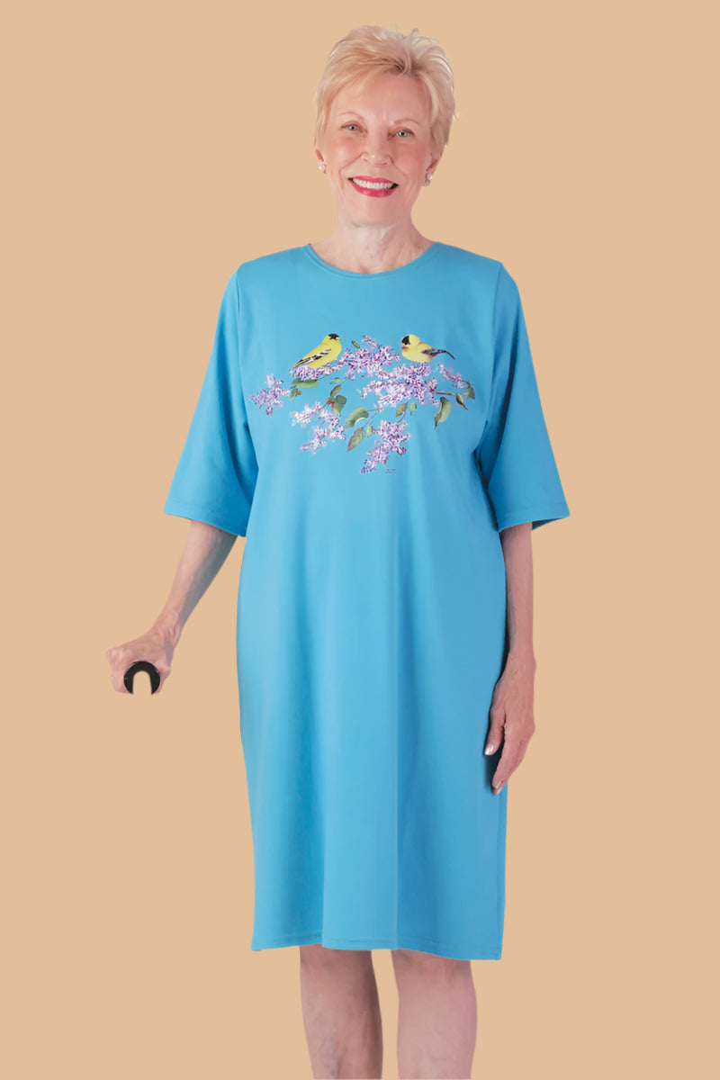 Printed Knit Nightshirt for women by Buck & Buck in Turquoise, and available in different sizes. This sleepwear item is part of our nightgowns collection.