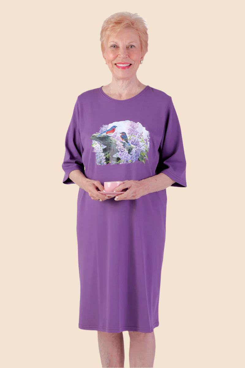 Printed Knit Nightshirt for women by Buck & Buck in Purple, and available in different sizes. This sleepwear item is part of our nightgowns collection.