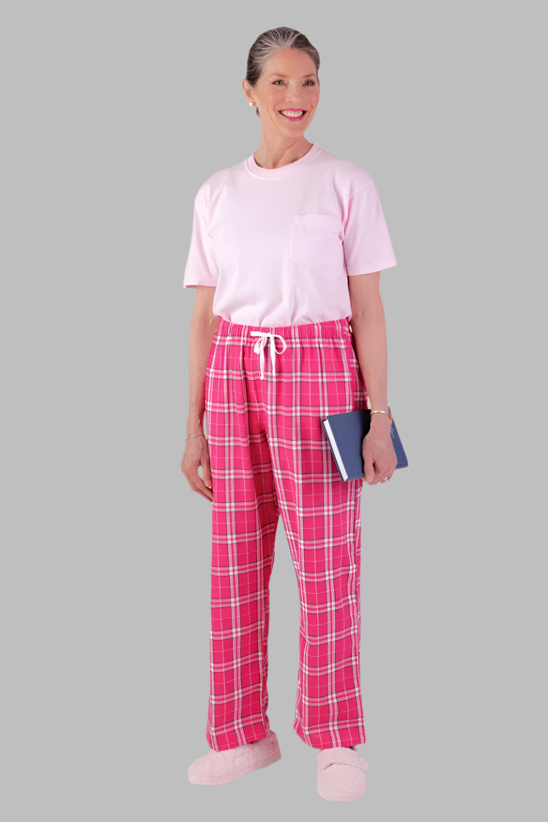 Women's Flannel PJ Pants by Buck & Buck in Pink, and available in different sizes. This sleepwear item is part of our pajamas collection.