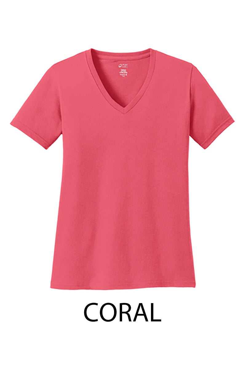V-Neck T-Shirt for women by Buck & Buck in Coral, and available in different sizes. This tops item is part of our t-shirts collection.