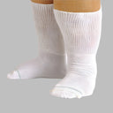 Extra Wide® Bariatric Socks by Buck & Buck in White, and available only in a one-size option. This socks & hosiery item is part of our knee socks collection.