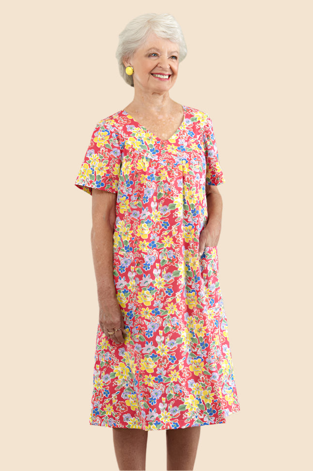 Cut-Away V-Neck Snap Back Muu Muu for women by Buck & Buck in Pink, and available in different sizes. This dresses & skirts item is part of our dresses collection.